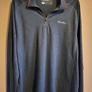 Eddie Bauer Blue Quarter-Zip Pullover